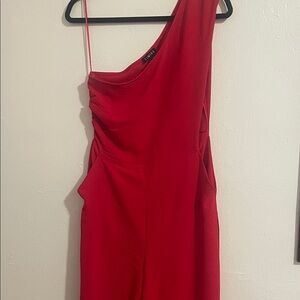 Timing One-Shoulder Red Cocktail Dress